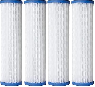 AO Smith 2.5"x10" 40 Micron Sediment Water Filter Replacement Cartridge - 4 Pack - For Whole House Filtration Systems - AO-WH-PRE-RPP2