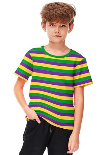 Image of Deerose Kids Striped Shirts Short Sleeve Boy Girls July 4th Patriotic Tee Top 3-14 Years