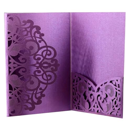 Tarjetas de invitación boda cortadas con láser para recuerdos eternos 5