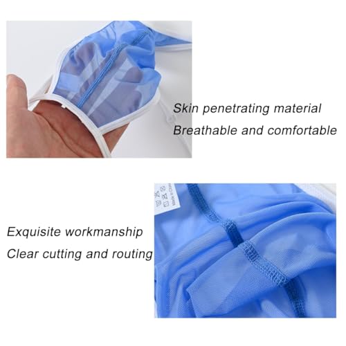 Men’s Sheer See Through Thong Underwear with Pouch Bulge Transparent Sexy Ice Silk G String4