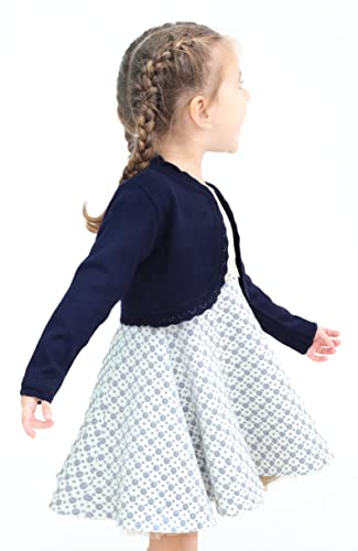 Image of Lilax Little Girls' Knit Long Sleeve Button Closure Bolero Cardigan Shrug