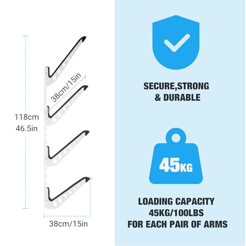 image for HIKULA 4 Board Surf Rack Wall Mount for Surfboard, Wakeboard, Snowboar
