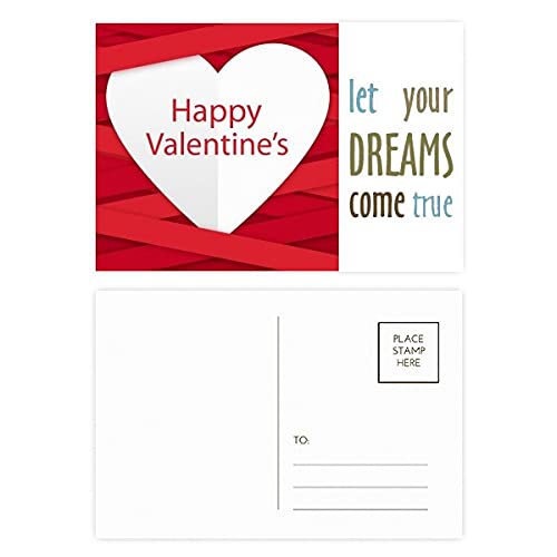 Set de tarjetas de agradecimiento de San Valentín, 20 postales con diseño de rayas rojas