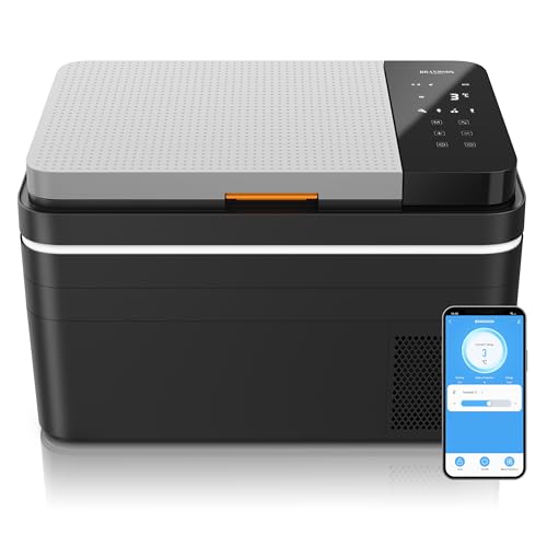 Brandson - Kühlbox elektrisch mit Kompressor 30 Liter App Steuerung Bluetooth Tuya Smart Autokühlbox - 230 V und 12/24 V Gefrierbox Gefriertruhe bis -20C ECO Modus Auto Camper LKW