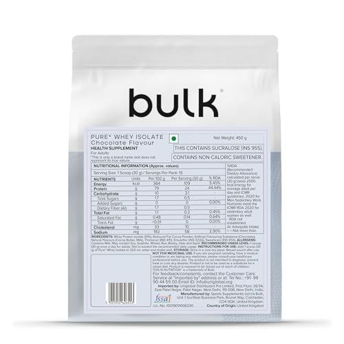 Image of Bulk Pure Whey Protein Powder, 900 g (1.98 lb), Strawberry | 20g Protein per Scoop | Muscle Growth & Recovery | Whey Concentrate | Vegetarian