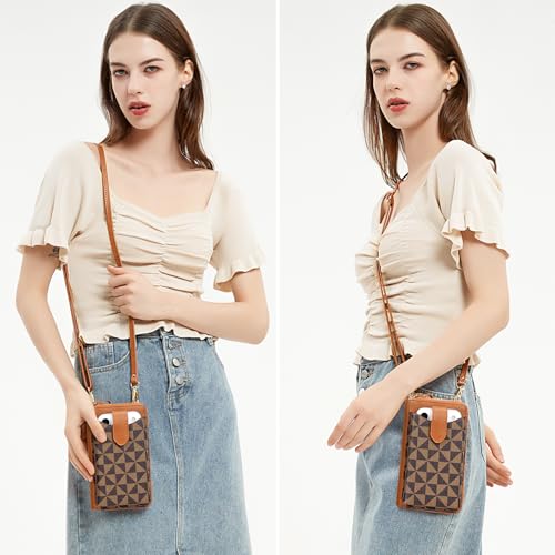 Image of Peacocktion RFID Crossbody Wallet Purse for Women Small Travel Cell Phone Purses Trendy Vegan Leather Bags with Card Slots