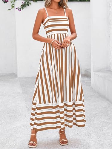 PRETTYGARDEN Summer Dresses for Women 2025 Beach Maxi Dress Spaghetti Strap Floral Boho A Line Wedding Guest Flowy Long Dress4