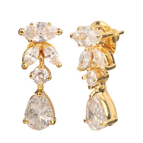 Image of Swasti Jewels Gold Plated CZ Necklace and Earrings Set for Women