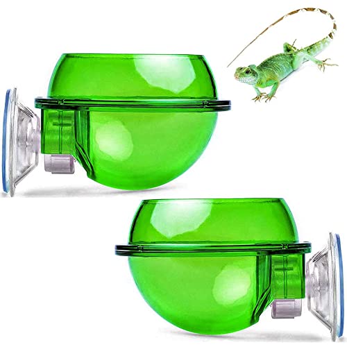 2 Piezas Comedero para Reptiles, Ventosa de Reptil, Alimentador de Reptiles, Cuenco Reptiles, Cuenco de Alimentación para Reptiles, Comedero de Reptiles con Ventosa, para Lagarto, Camaleón, Geco Cover
