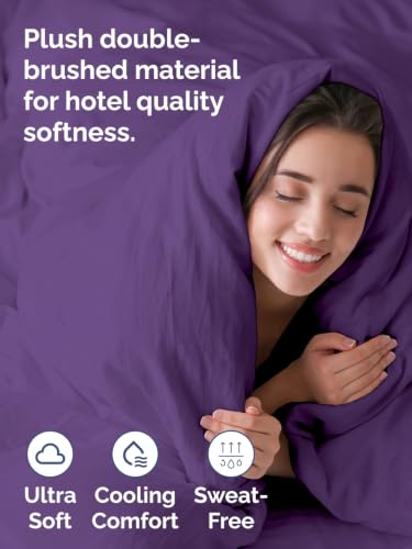 Image of Duvet Cover King Size - Extra Soft 3 Piece with Zipper Closure - Purple