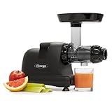 Omega Cold Press Juicer Machine, All-in-One Nutrition System for Vegetable and Fruit Juice, Nut Butter, Baby Food, Pasta and Sorbets, Triple-Stage 80-RPM Slow Masticating Juicer, 200-Watts, Black