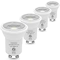 KAKEMONO Dimmable MR11 GU10 Base LED Bulb 35mm Mini Small Spotlight 120V 3W Track Light, 20watt 35W Halogen Equivalent, Daylight White 5000K, Pack of 4