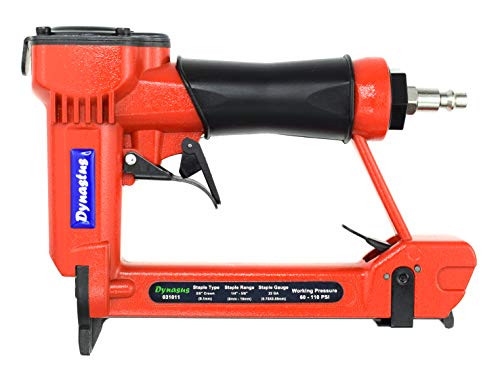 Dynastus Pneumatic Upholstery Staple Gun, 22 Gauge 3/8" Wide Crown Air Stapler Kit, By 1/4-Inch To 5/8-Inch, With 6000 Staples, Red #TOP1