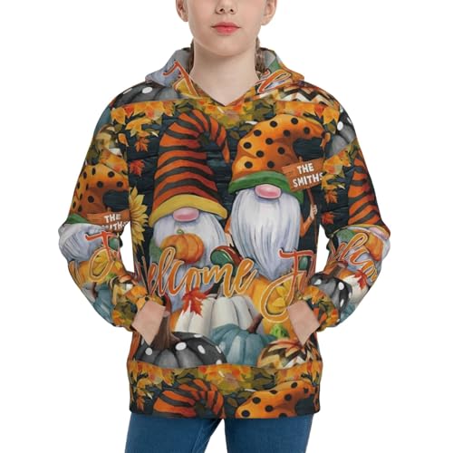 Welcom Fall Kids Pullover Hoodies Boys Sweatshirts Girls Athletic Clothes with Pocket