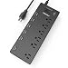 Surge Protector, POWRUI Power Strip with 6 Outlets and 6 USB Ports, Heavy Duty 6ft Extension Long Cord, 1625W/13A Multiplug for Multiple Devices Smartphone Tablet Laptop Computer, ETL Listed (Black)
