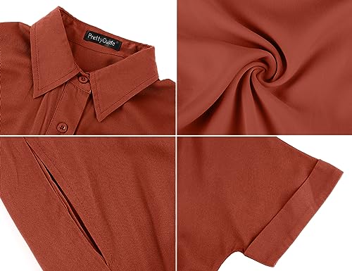 Prettyguide K1524H2S Summer Short Sleeve Collared Button Jumpsuits thumb #6