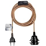 KREATIV SEIN: Die abnehmbare E27-Buchse ermöglicht es Ihnen, das Netzkabel auf die gewünschte Größe zu kürzen. Wickeln oder führen Sie das Kabel durch ein Regal, Möbel, Strahler, Leuchtenfuß.