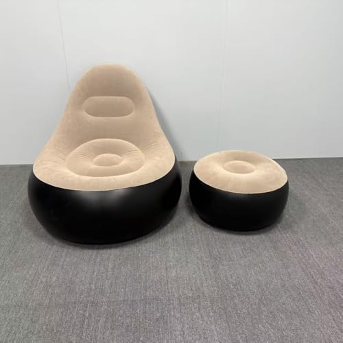 Image of Inflatable Lounge Chair with Footrest and Air Pump, 2-in-1 Portable Recliner Sofa for Indoor, Outdoor, Camping and Travel Use