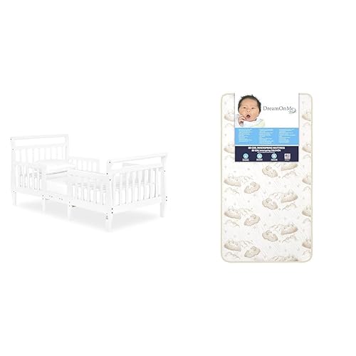 Emma - Cama convertible 3 en 1 para niños pequeños en color blanco y espuma 2 en 1, transpirable, crepúsculo de 5 pulgadas, colchón de resorte para