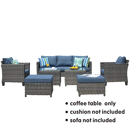 Ovios GRS-TABLE Patio Coffee Table Outdoor Wicker Patio Table Garden Tea Table Rattan Side Table thumb #8