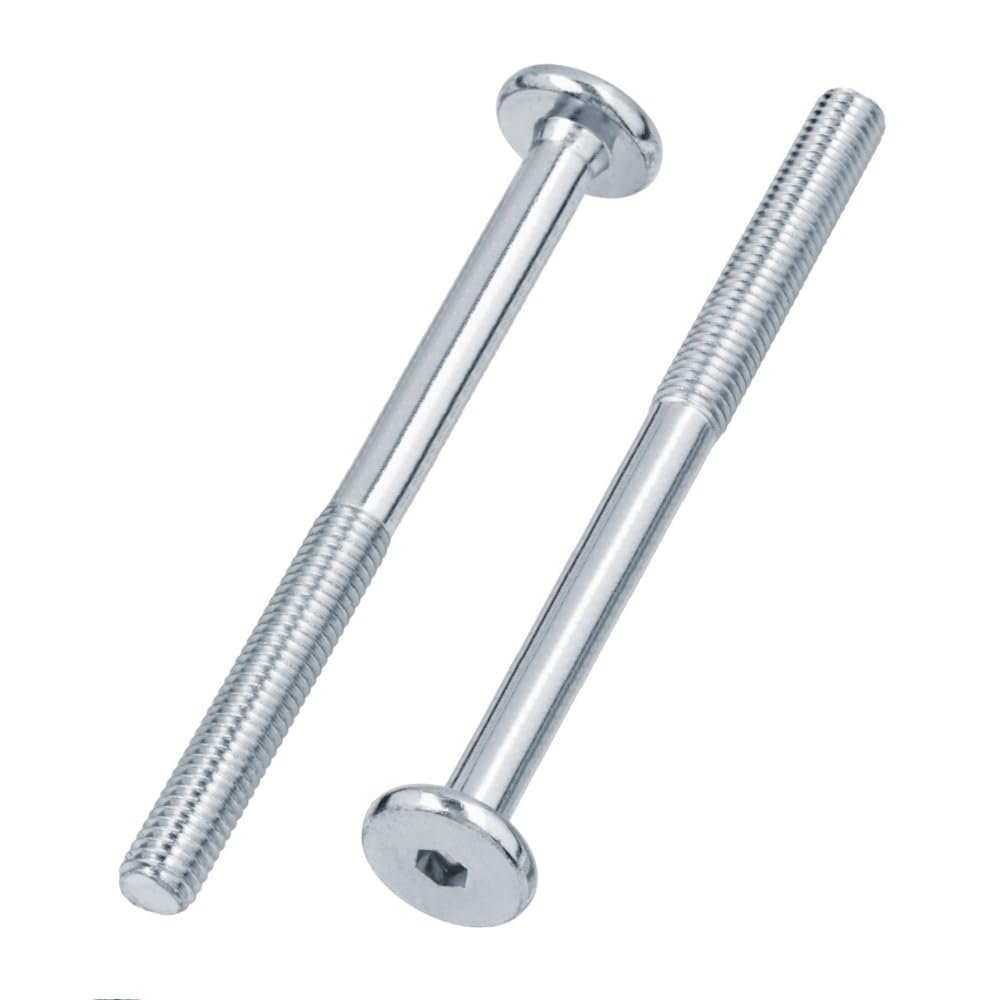 Flachkopfschrauben 10 Stück mit Innensechskant M6x120 - Möbelschrauben Möbelverbinder Flachkopf