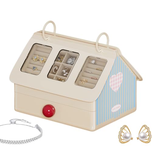 Joyero Collar | Organización Multifuncional En Forma De Casa Linda | De Joyería Para Pendientes, Organizador Para Mujeres, Familia, Amigos, Pulseras, Cepillos, Sal