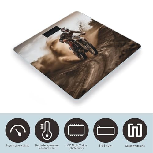 Báscula Digital Motocross de Vidrio Templado con LCD miniatura 3