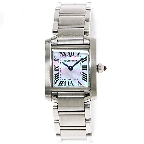 カルティエ Cartier タンクフランセーズSM W51028Q3 レディース 腕時計 ピンクシェル 文字盤 クォーツ ウォッチ 【中古】 90097209