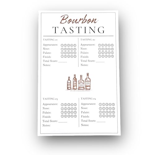 Bourbon Tasting Notepad 5.5x8.5 Whiskey Tasting Journal Groomsmen Game Tasting Journal Bourbon Lover