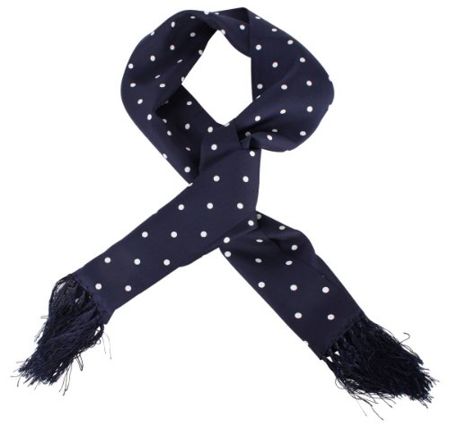 Knightsbridge Neckwear Mens Polka Dot Silk Scarf - Navy/White #TOP3