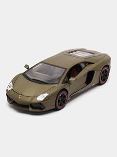 Lamborghinni Aventadoor Die-Cast Model Car, 1:24 Scale, Matte Olive with Red Accents