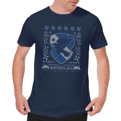 Harry Potter Ravenclaw Crest Men's Christmas T-Shirt - Navy M
