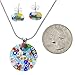 Murano Glas Millefiori Halskette und Ohrringe Set - Runde Mehrfarbig