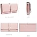 Leather Wallet for Women Slim Clutch Purse Long Designer Trifold Ladies Credit Card Holder Organizer Light Pale Pink