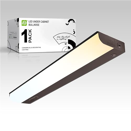 Image of ASD LED Under Cabinet Lighting Hardwired, 18 Inch 10W 2700K-5000K Selectable, 807LM, CRI90+, Direct Wire Linkable Under Counter Lights for Kitchen, Dimmable Under Cabinet Lights, Bronze, UL Certified