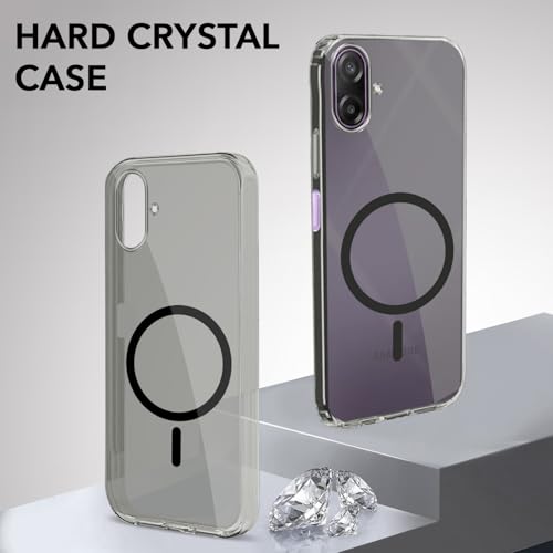 Image of Jkobi Lifetime Anti-Yellow MagSafe Compatible Clear Back Cover Case for Samsung Galaxy M17e (Sleek Hard Crystal | Shockproof and Camera Protection)