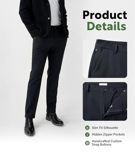 Mens Casual Dress Golf Pants Slacks Work Office Trousers Suit Slim Fit Skinny Outfit for Man4