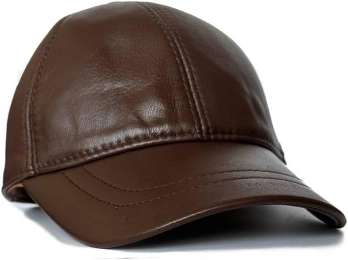 3 Pack Leather Caps Genuine Lambskin Leather Hat Sports Visor Adjustable Strap - Image 3