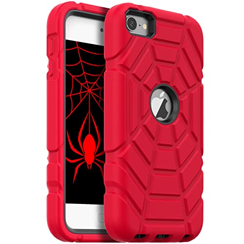 Coque iPod Touch 7 / 6 / 5 Grifobes antichoc robuste 3 en 1 rouge et noir pour garçon