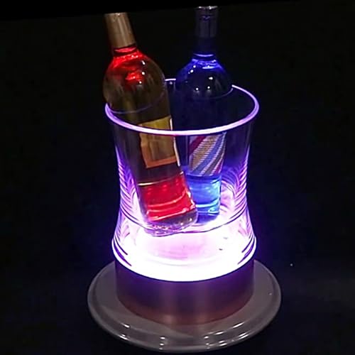Secchiello per ghiaccio luminoso in acrilico per champagne e vino, elegante refrigeratore per bar, discoteche, feste private e ristoranti, perfetto per intrattenere (bianco)