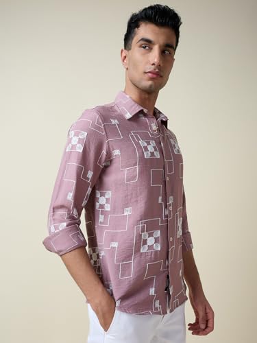 Image of Thomas Scott Mens Regular Fit Embroidered Full Sleeves Casual Shirt