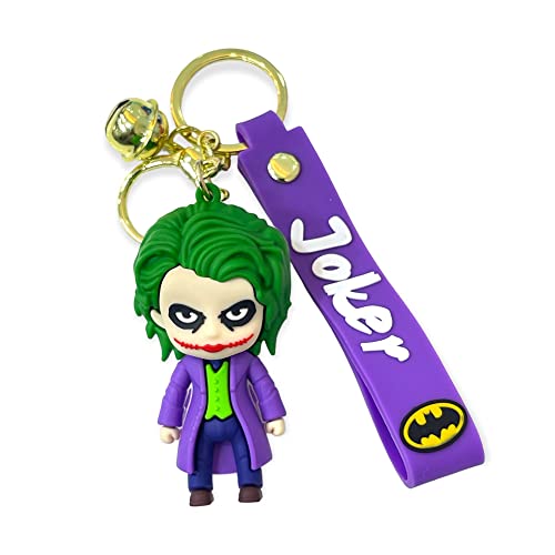 Image of AUGEN Joker Purple Action Figure Keychain Limited Edition for Car, Decoration, Cake, Office Desk & Study Table (Pack of 1)