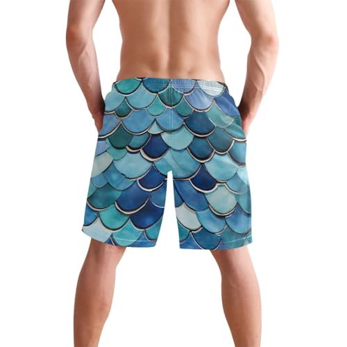 Men's Mermaid Swim Trunks Shorts Swimwear Beach Board Short Bathing Suits with Mesh Lining and Pockets S 203243453