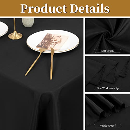 Confezione da 6 Tovaglie Nero, Adatte per Tovaglie in Fibra di Poliestere per Tavoli Rettangolari 6ft, Decorazione Tovaglia Riutilizzabile per Banchetti di Nozze(153 x 260cm) - immagine 6