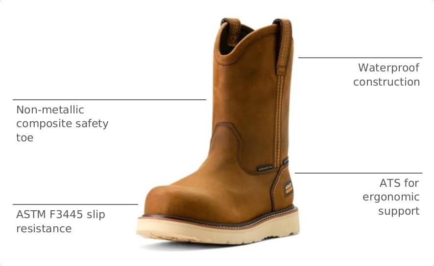 Image of ARIAT Work Rebar Wedge Pull-On Waterproof Composite Toe Work Boots