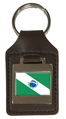 Porte-clés en cuir gravé drapeau Paraná, le cadeau souvenir parfait