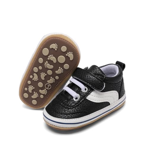 Image of Clowora Baby Boys Girls Shoes Non-Slip Rubber Sole Sneakers Infant First Walking Toddler Crib Shoes Newborn Loafers Flats.
