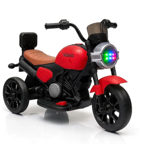 Image of Kawaii Kids 6V Ride-On Bike with Remote, Music & LED Lights, Red