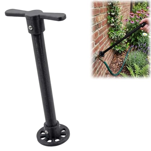 Grvnokas Garden Hose Faucet Handle Extender Kit Easy Grip Outdoor Spigot Turner Extension Valve Handle Extension Tool Suitable for Hard-to-Reach Faucets (Black)