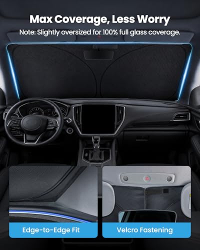 REEVAA 2026 3rd Pro Windshield Sunshade for 2020-2026 Subaru Outback | Dual-Layer Heat & Sun Defense, OEM Design | Foldable Sun Shade Car Accessories with Storage Bag — view 5